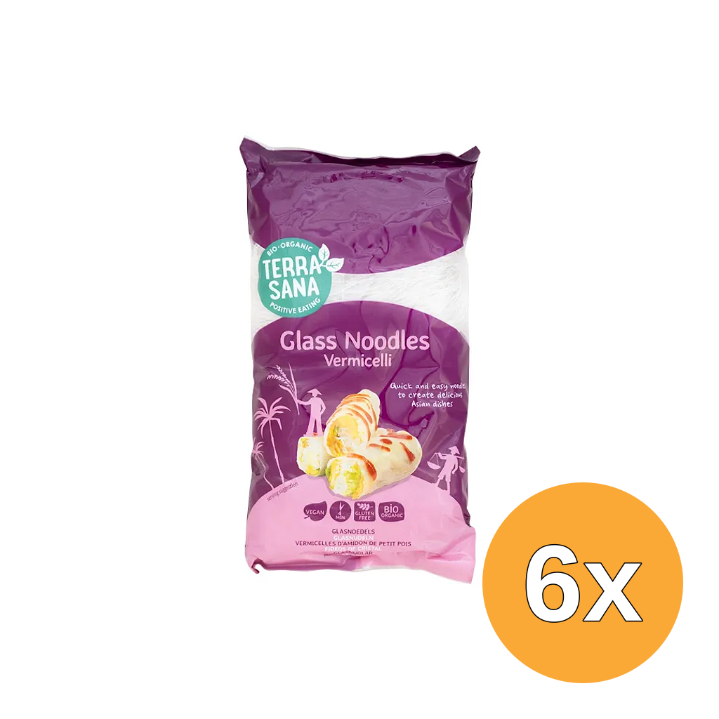6x TerraSana Glasnoedels Vermicelli Bio (200 gr)