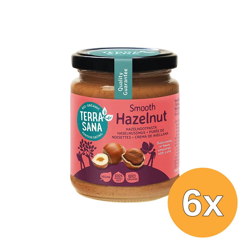 6x TerraSana Hazelnootpasta bio (250 gr)