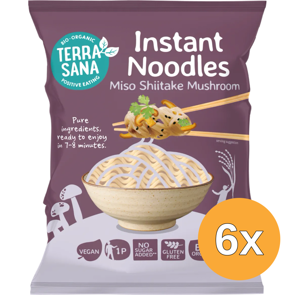 6x TerraSana Instant Noodles Miso Shiitake Mushroom (90 gr)