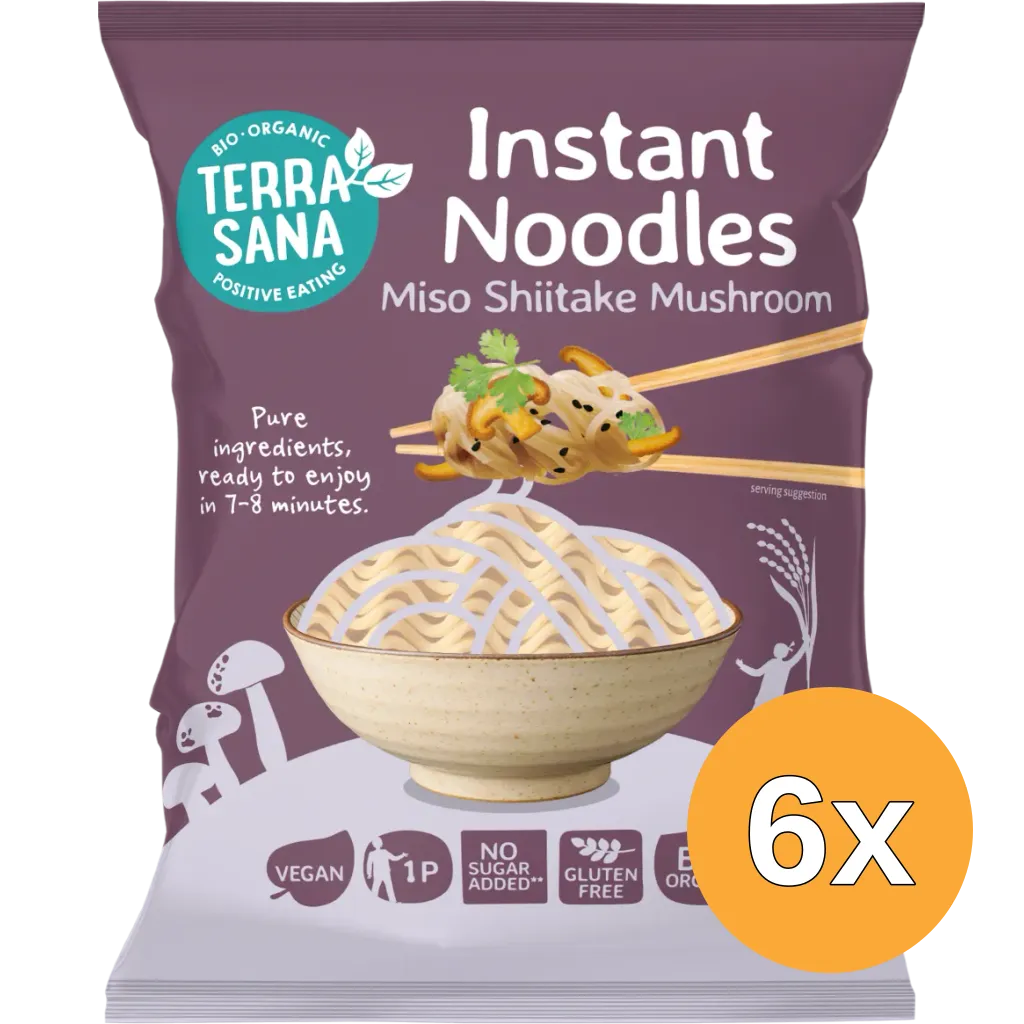 6x TerraSana Instant Noodles Miso Shiitake Mushroom (90 gr)
