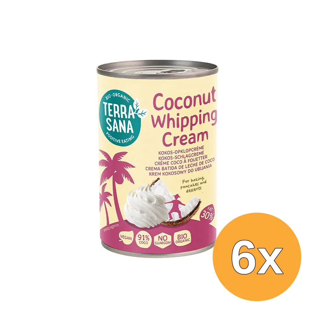 6x TerraSana Kokos-opklopcrème (400 ml)