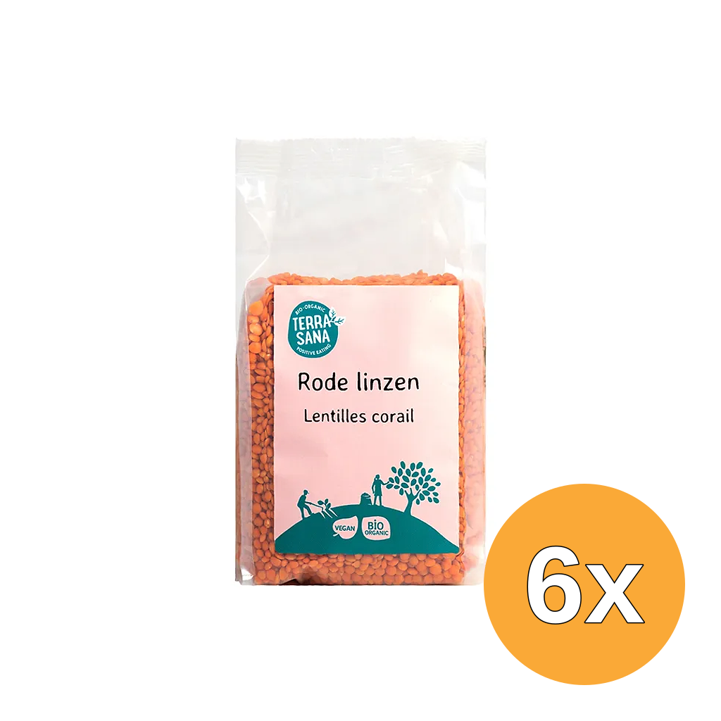 6x TerraSana Linzen rood bio (500 gr)