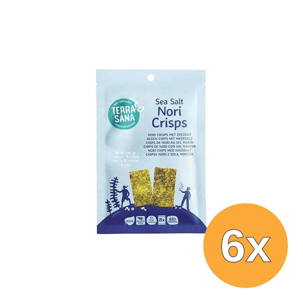 6x TerraSana Nori Crisps Zeezout (16 gr)