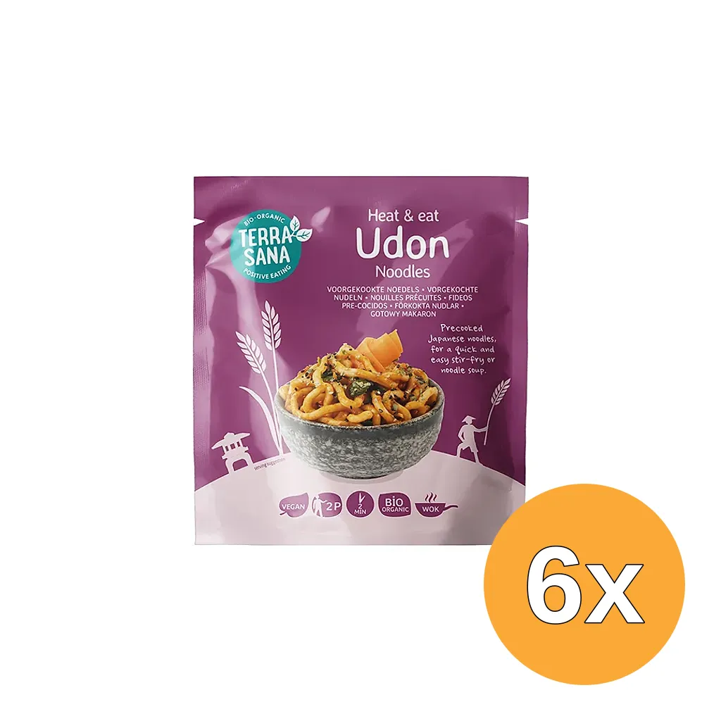 6x TerraSana Pre-Cooked Udon Noodles (300 gr)