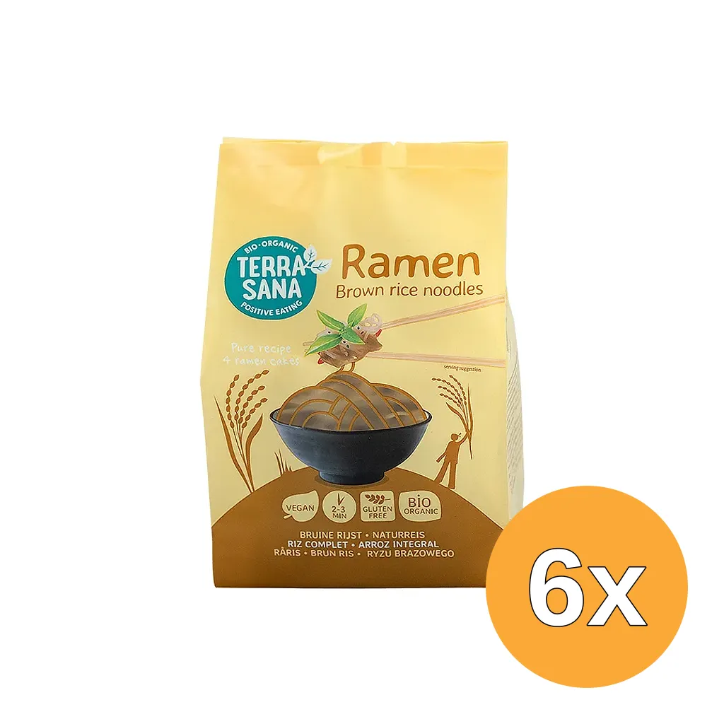 6x TerraSana Ramen bruine rijst bio (280 gr)
