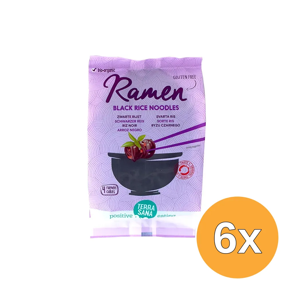 6x TerraSana Ramen zwarte rijst bio (280 gr)