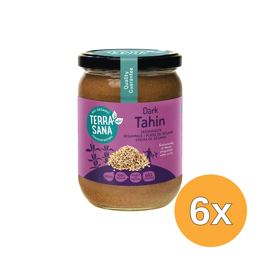 6x TerraSana Tahin bruin sesampasta zonder zout bio (500 gr)