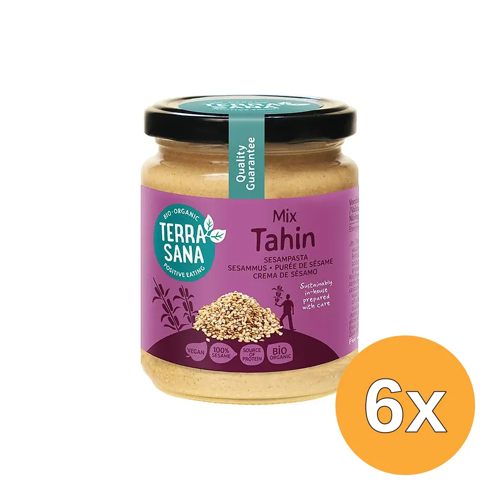 6x TerraSana Tahin sesampasta mix bruin/wit bio (250 gr)