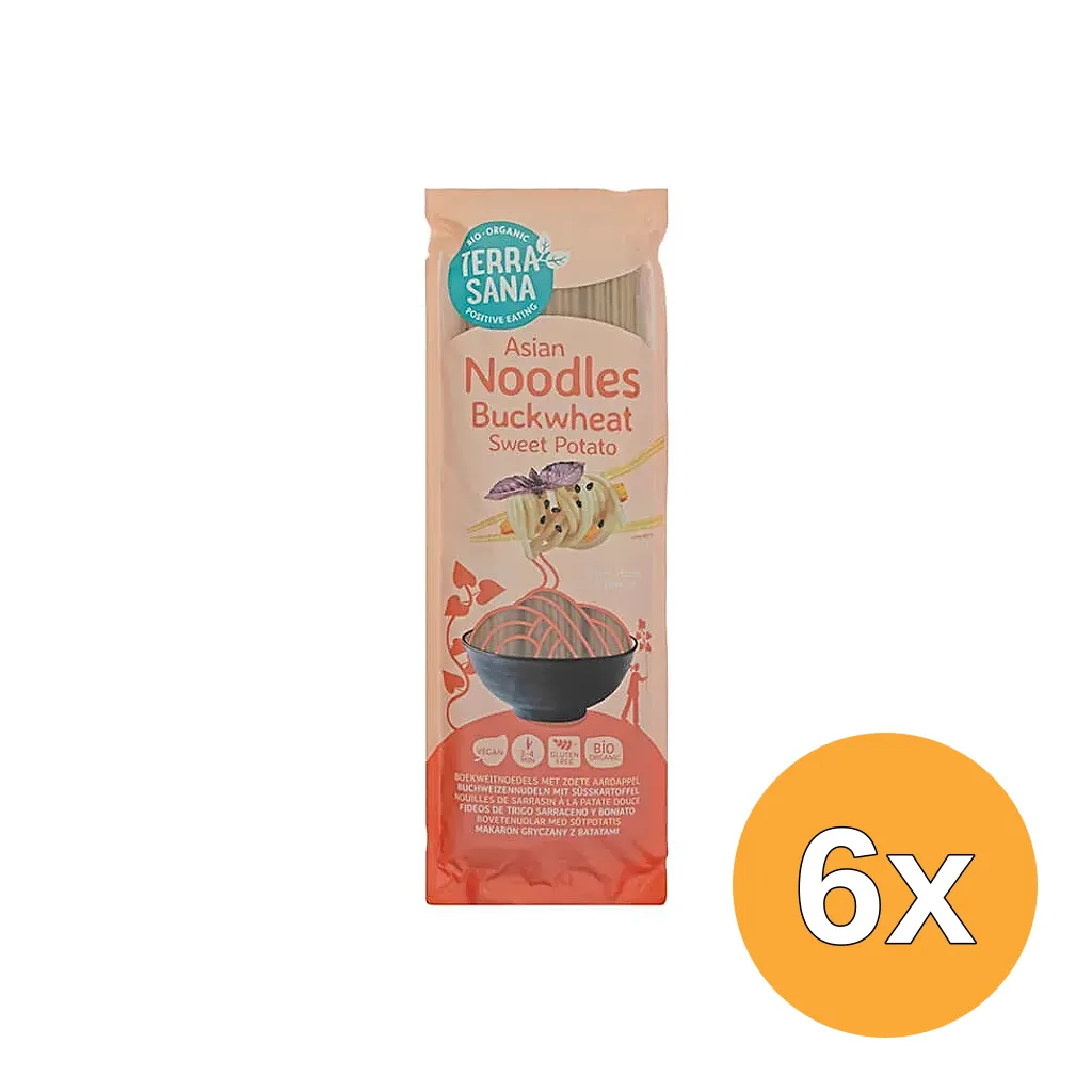 6x Terrasana Boekweitnoedels met Zoete Aardappel Bio (250 gr)