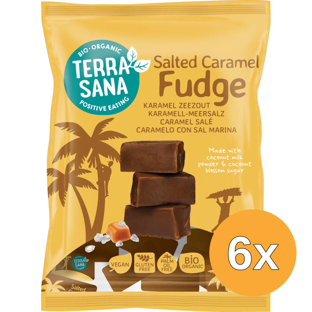 6x Terrasana Fudge Karamel Zeezout (150 gr)