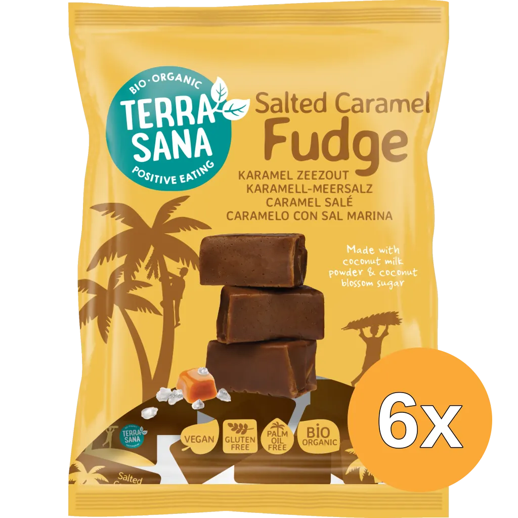 6x Terrasana Fudge Karamel Zeezout (150 gr)