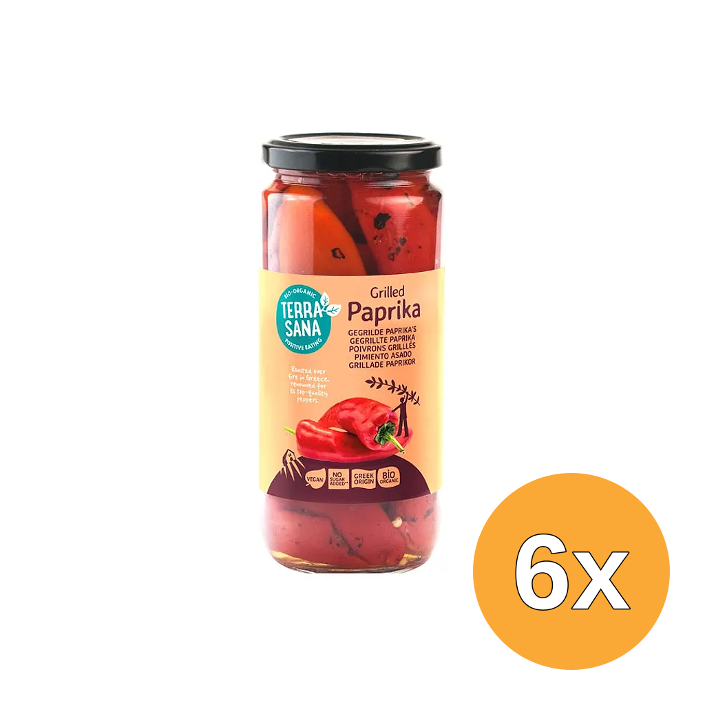 6x Terrasana Gegrilde Paprika Eko Bio (450 gr)