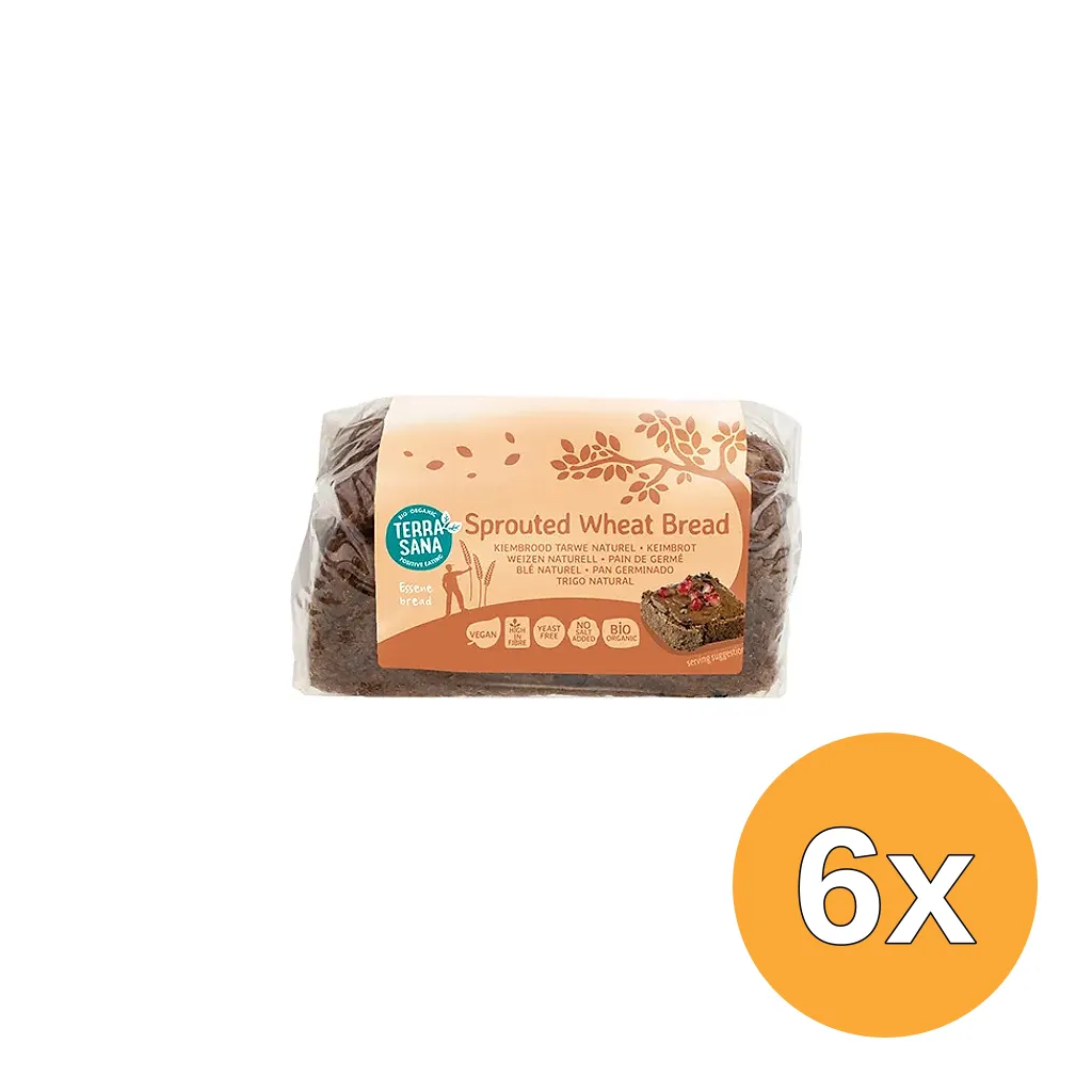 6x Terrasana Gekiemd Brood Naturel / Tarwe Bio (400 gr)