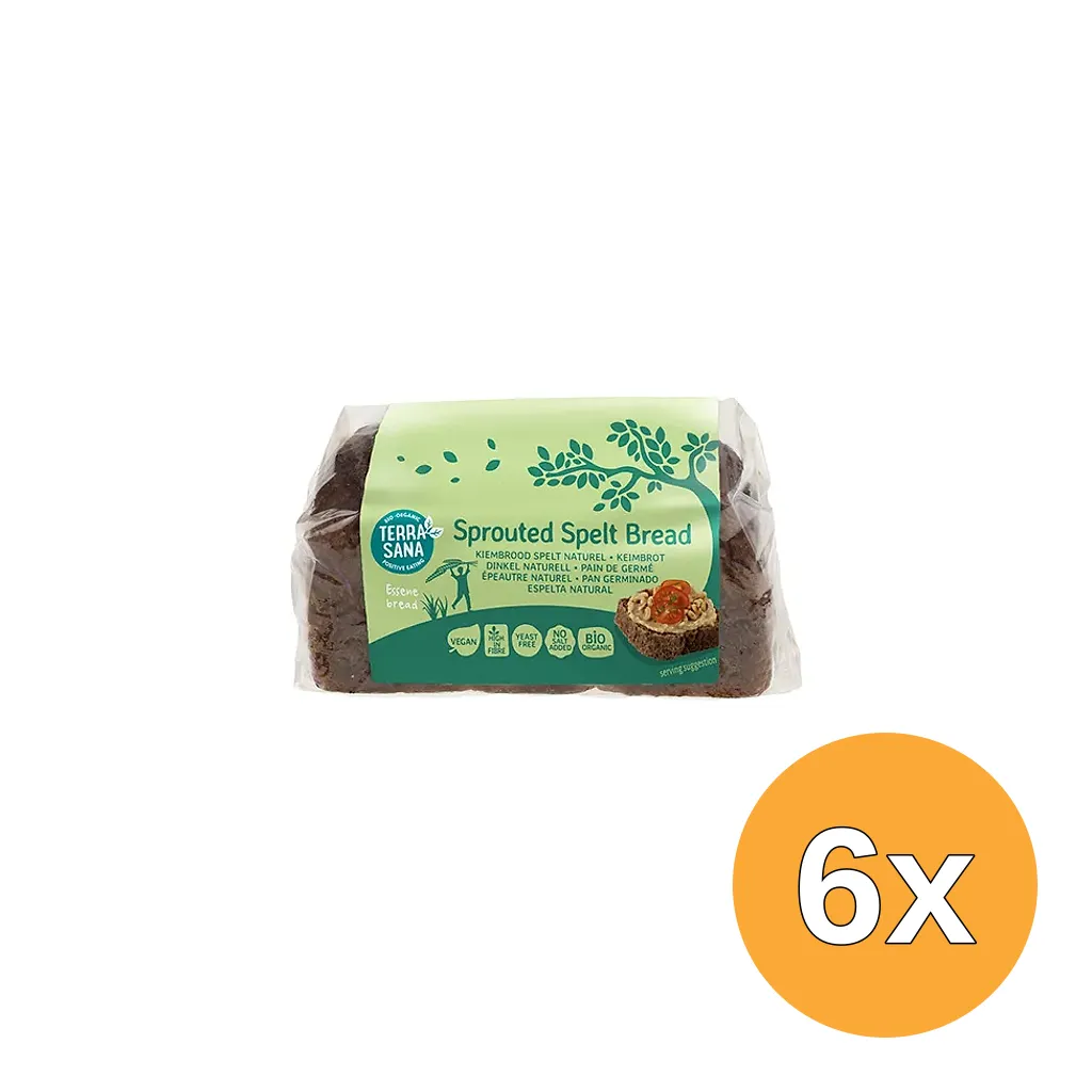 6x Terrasana Gekiemd Speltbrood Naturel Bio (400 gr)