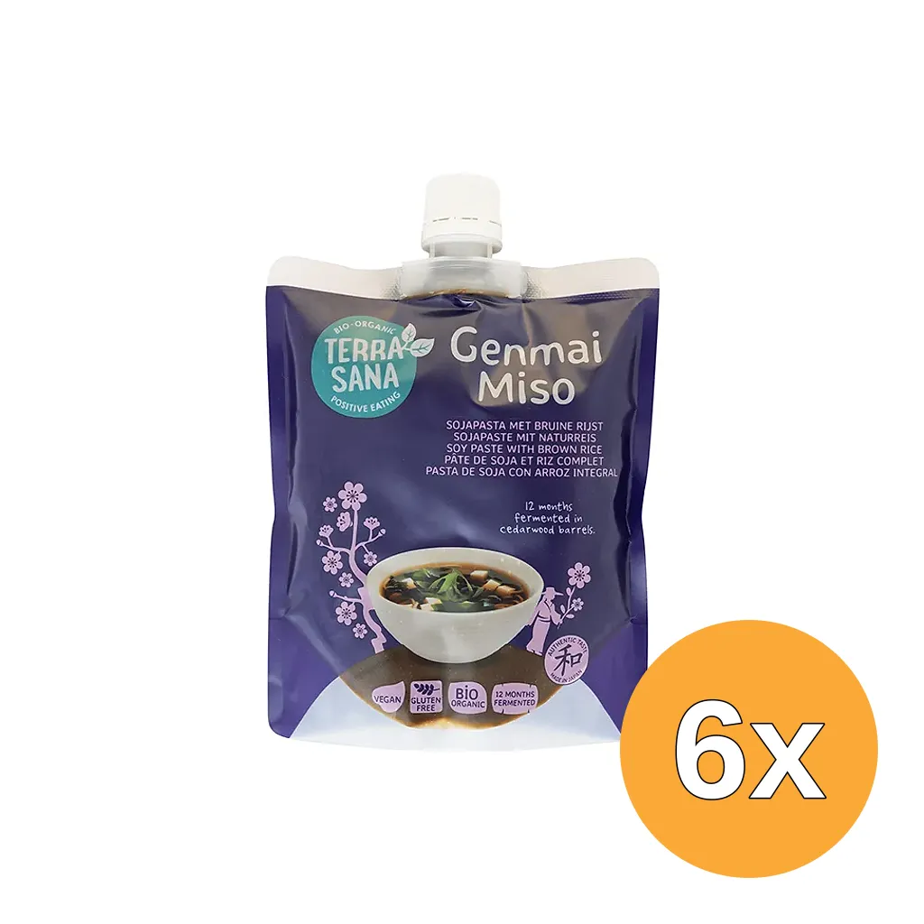 6x Terrasana Genmai Miso Eko Met Schroefdop Bio (345 gr)