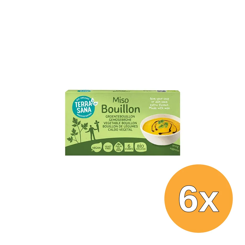 6x Terrasana Groente Bouillon Blokjes Gistvrij Bio (64 gr)