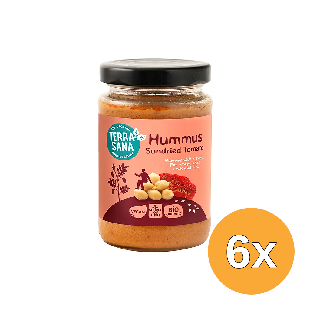 6x Terrasana Hummus Spread Zongedroogde Tomaat Bio (190 gr)
