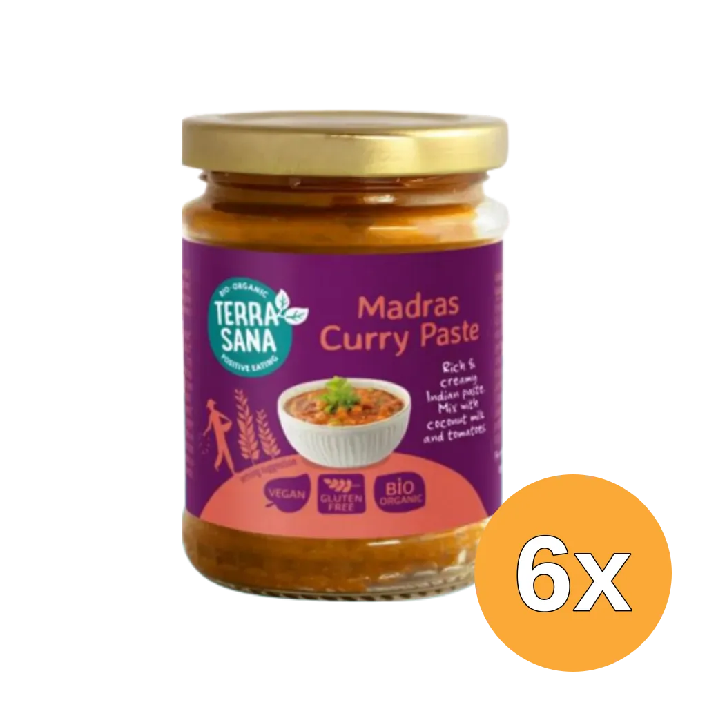 6x Terrasana Indiase Madras Currypasta (130 gr)