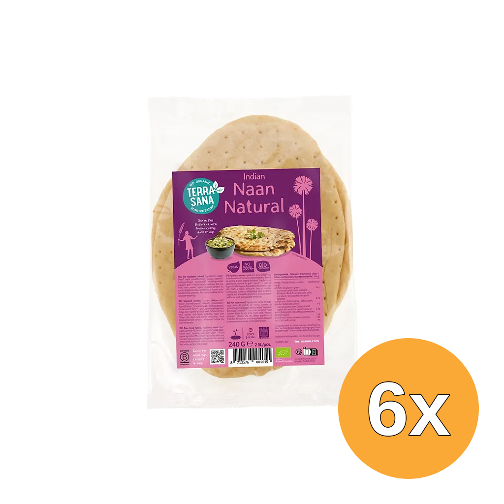 6x Terrasana Indiase Naan Naturel (2 stuks)