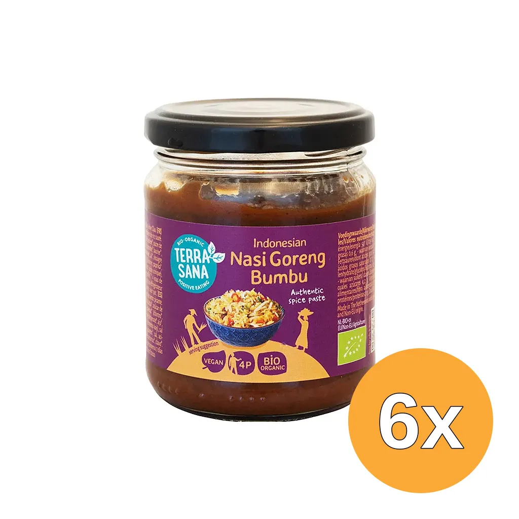 6x Terrasana Indonesische Nasi Goreng Boemboe Bio (200 gr)