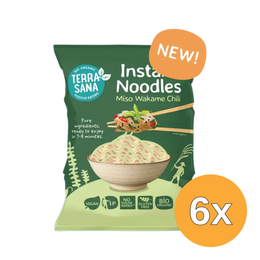 6x Terrasana Instant Noodles Miso Wakame Chili (90 gr)