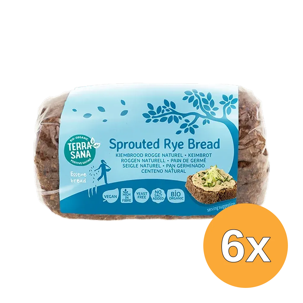 6x Terrasana Kiembrood Rogge Naturel - Bio (400 gr)