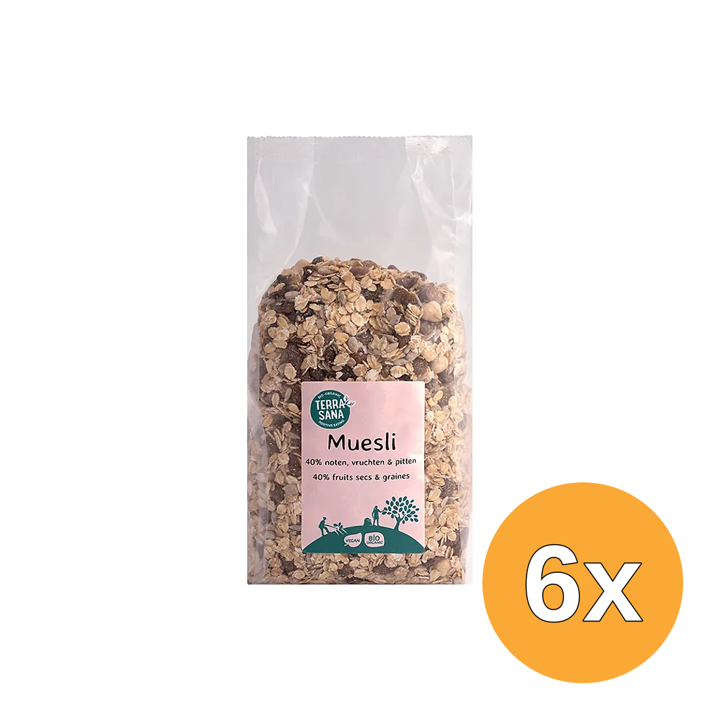 6x Terrasana Muesli Noten & Zuidvruchten Bio (1000 gr)