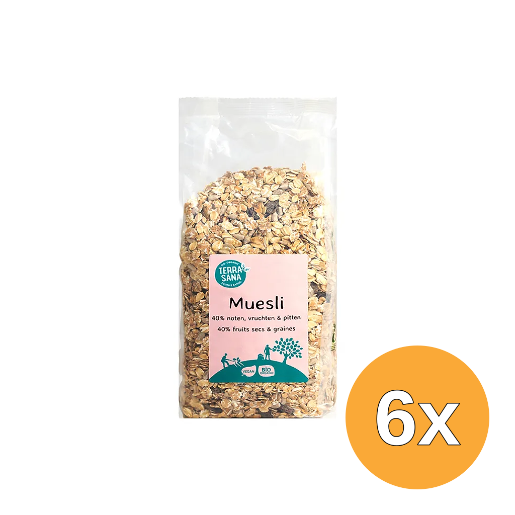 6x Terrasana Muesli Noten & Zuidvruchten Bio (750 gr)