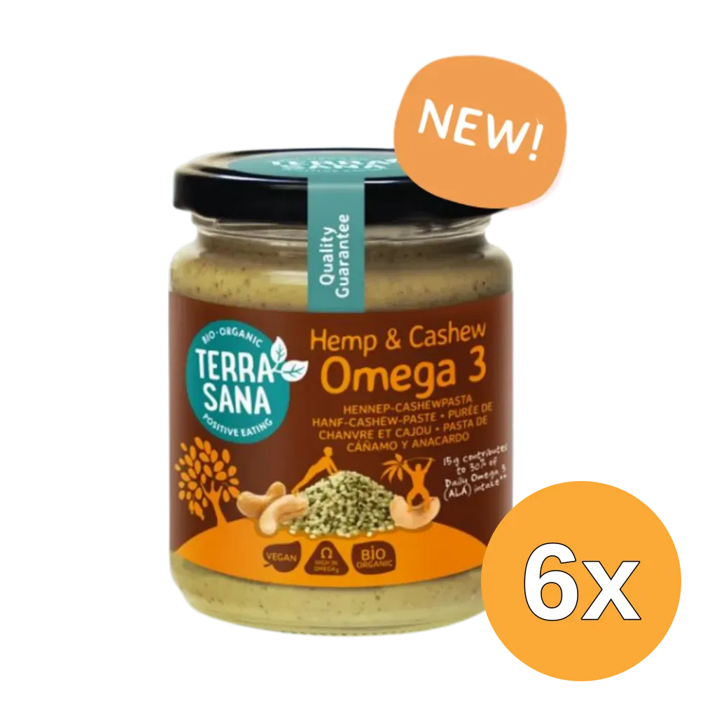 6x Terrasana Omega 3 - Hennep Cashewpasta Fijn (250 gr)