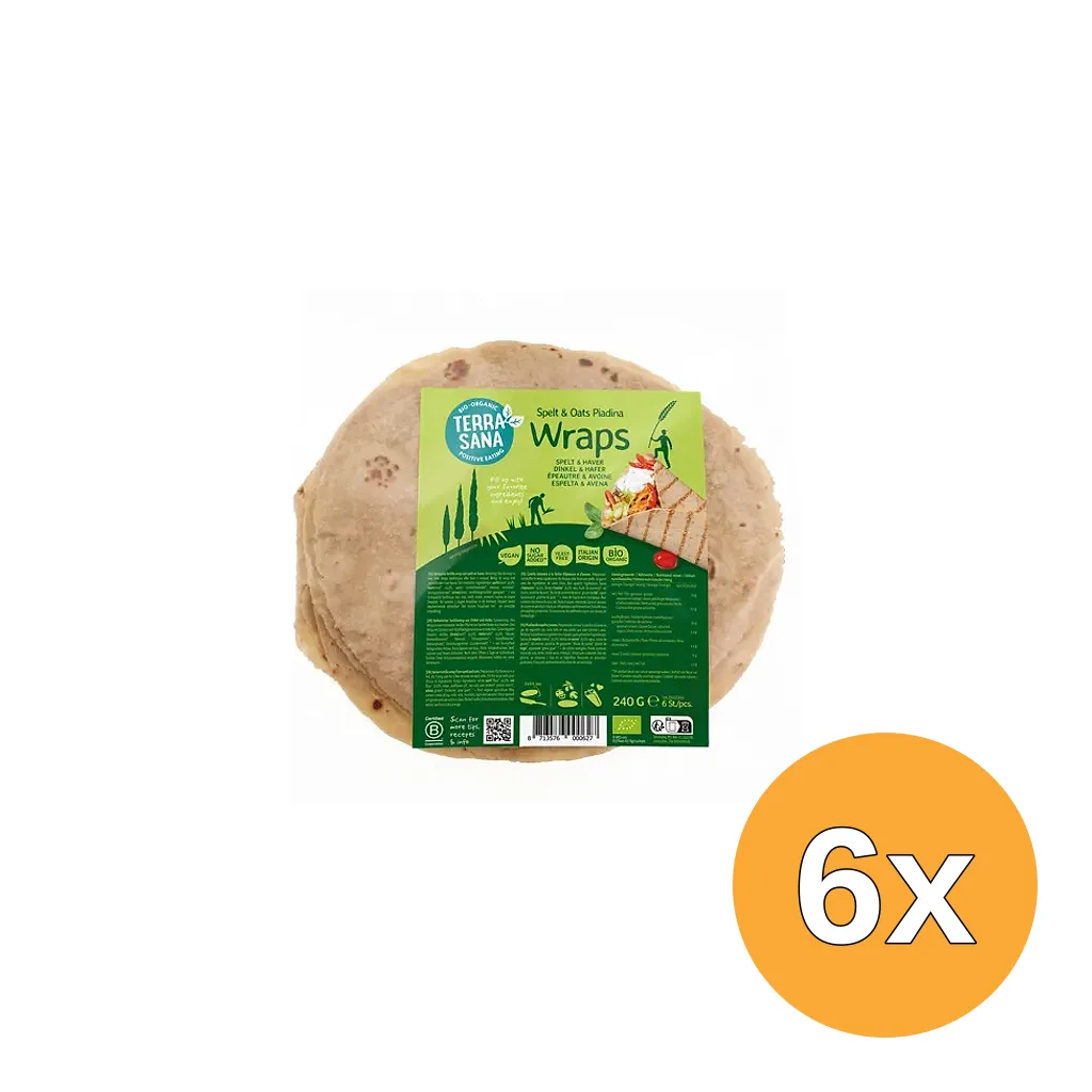 6x Terrasana Piadina Wraps Spelt En Haver Bio (240 gr)
