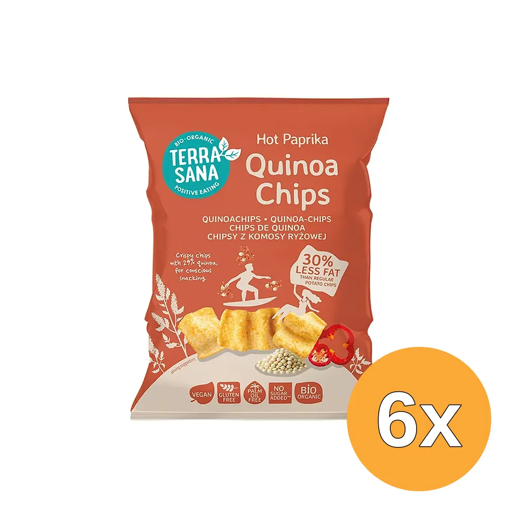 6x Terrasana Quinoa Chips Hot Paprika (75 gr)