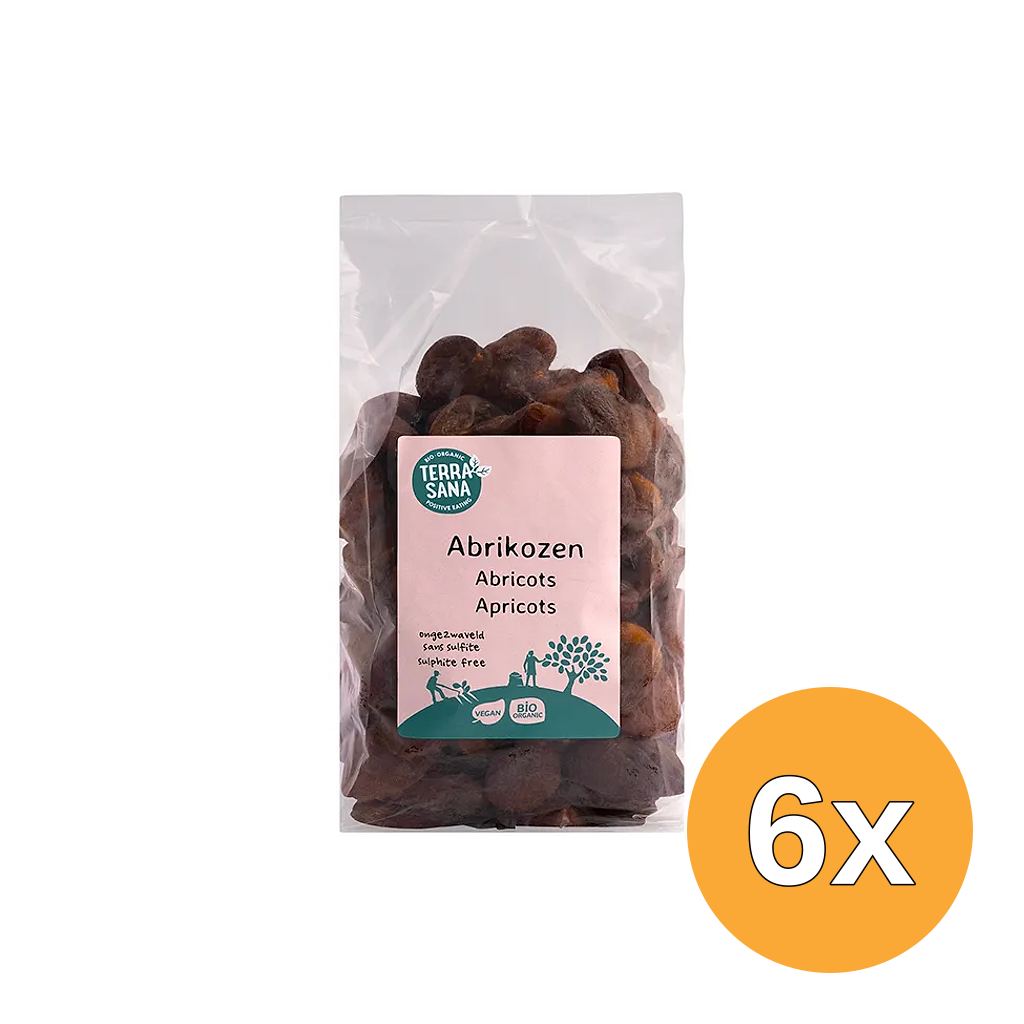 6x Terrasana Raw Abrikozen Ongezwaveld Bio (1000 gr)