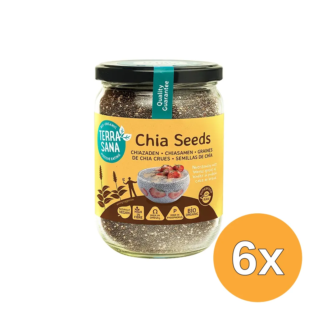 6x Terrasana Raw Chia Zaad In Glas Bio (330 gr)