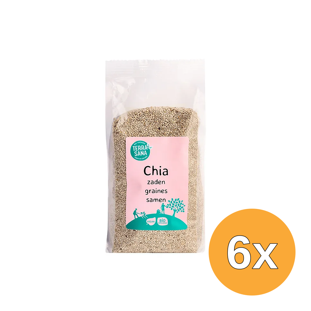 6x Terrasana Raw Chia Zaad Wit Bio (300 gr)