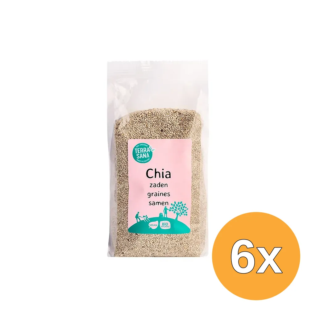 6x Terrasana Raw Chia Zaad Wit Bio (300 gr)