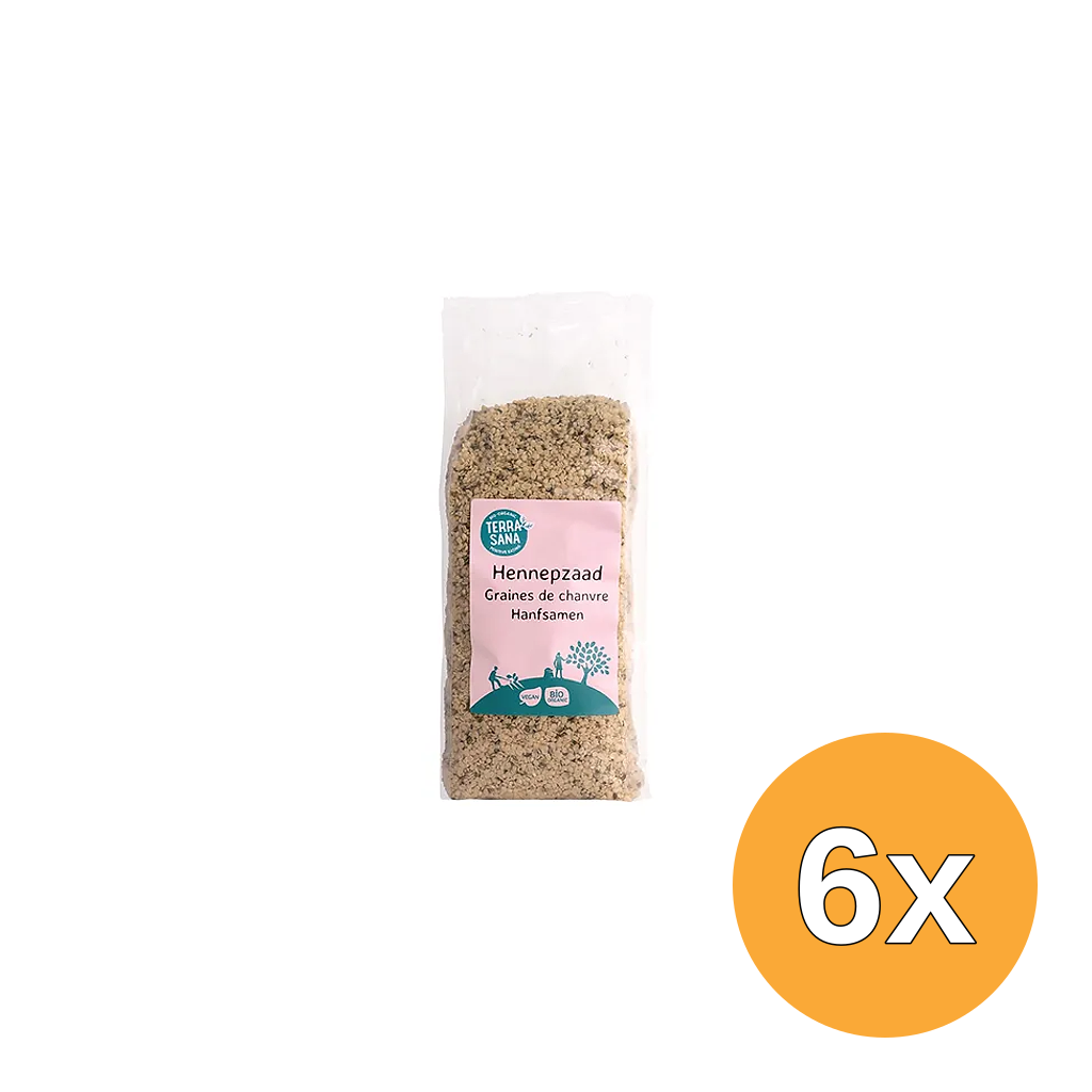 6x Terrasana Raw Hennepzaad Gepeld Bio (500 gr)