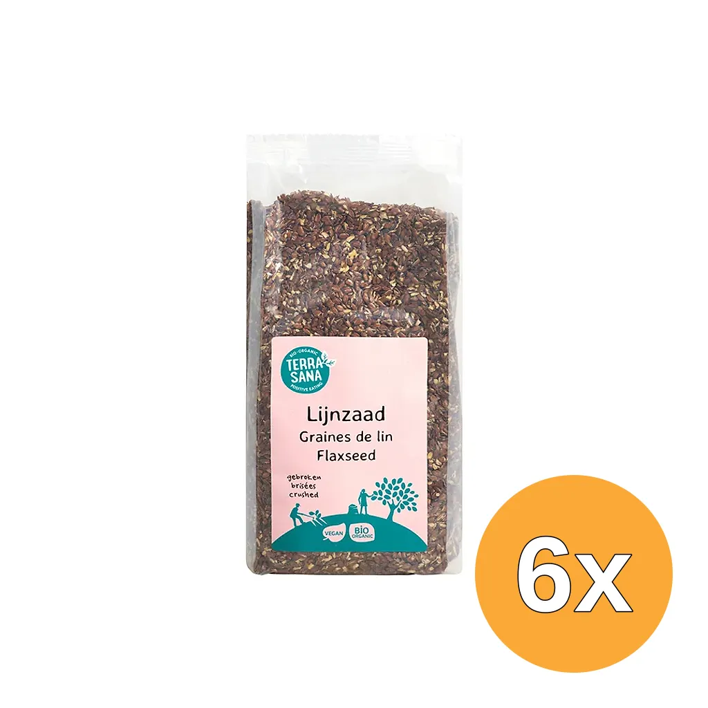 6x Terrasana Raw Lijnzaad Gebroken Bio (400 gr)