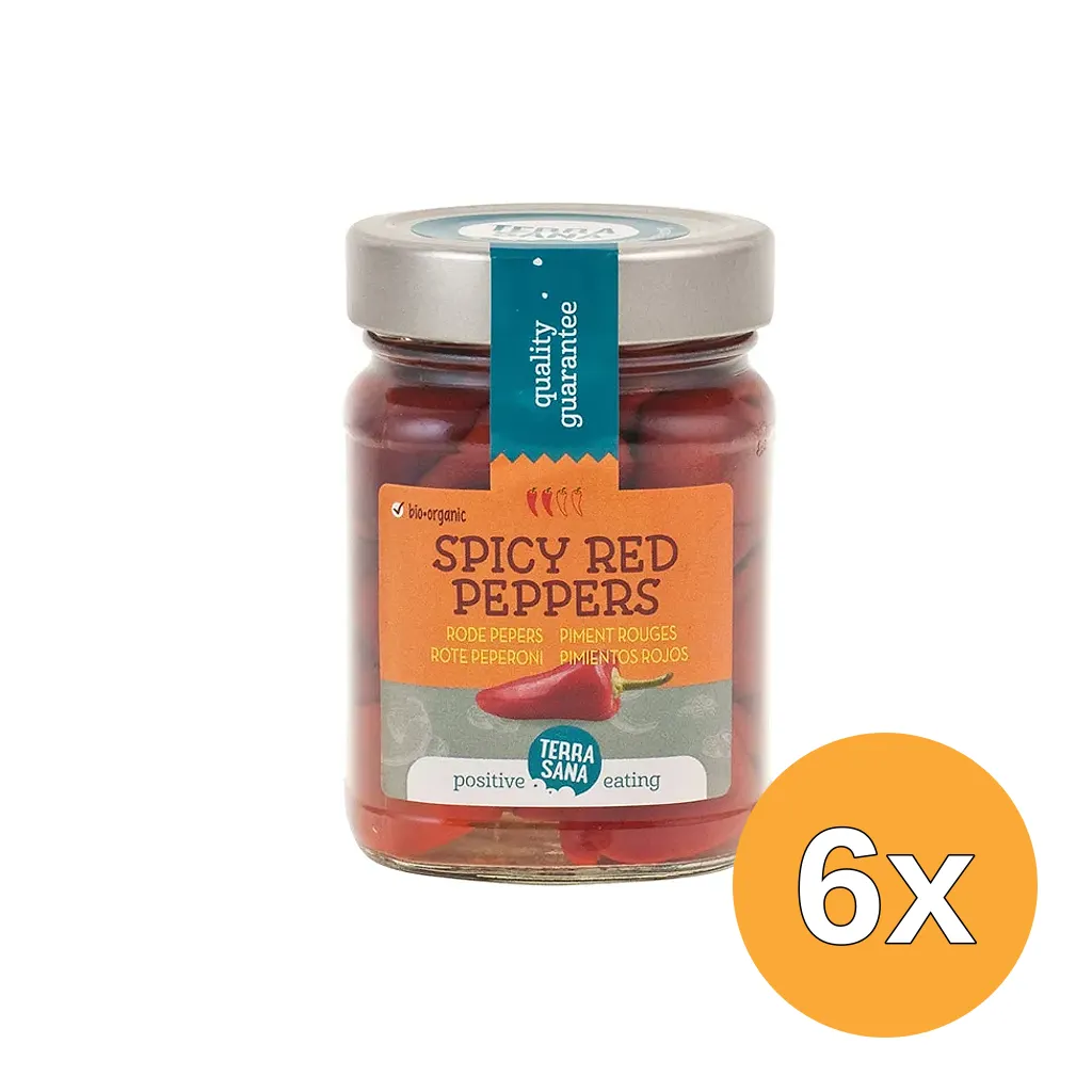 6x Terrasana Rode Pepers Spicy Bio (220 gr)