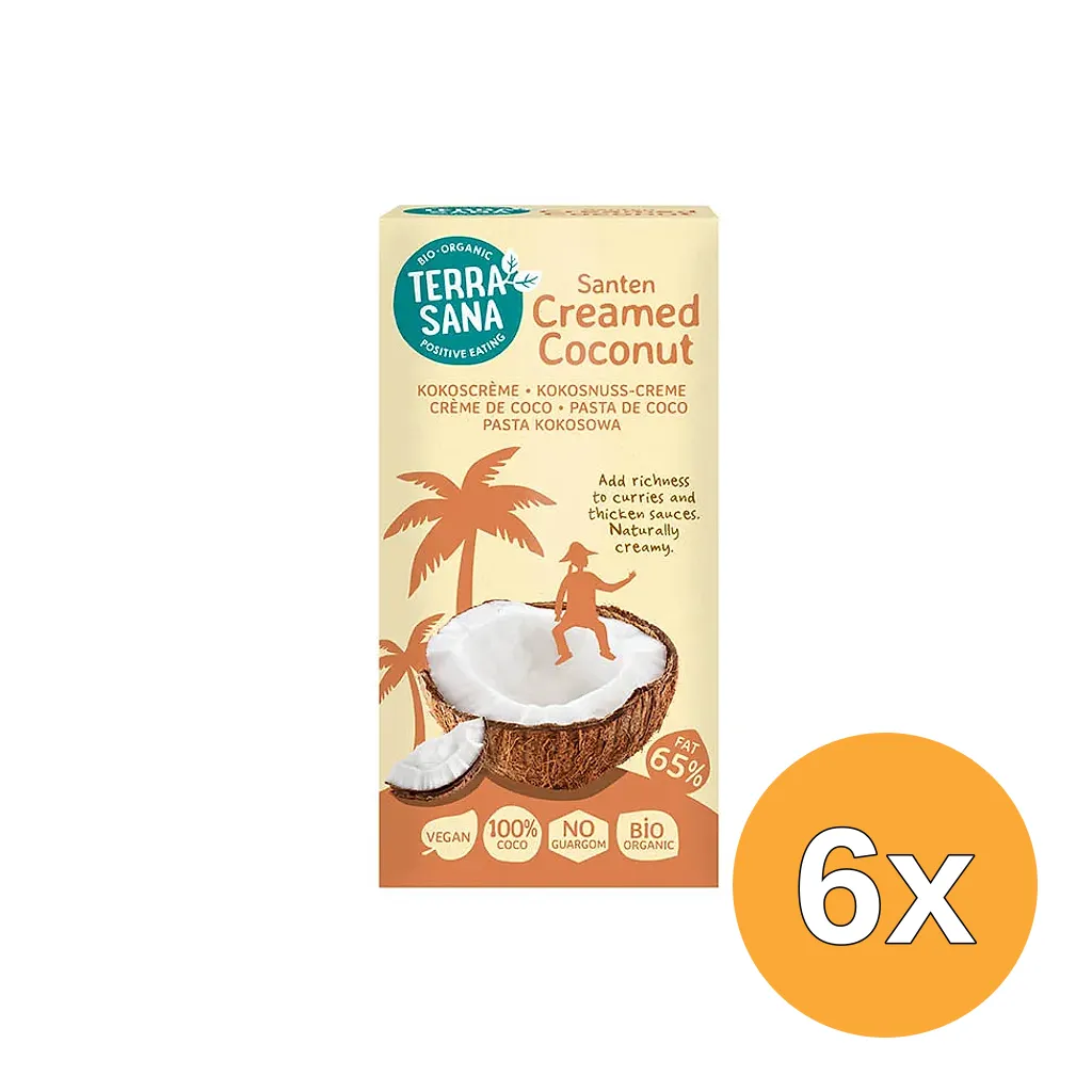 6x Terrasana Santen Creamed Coconut (200 gr)