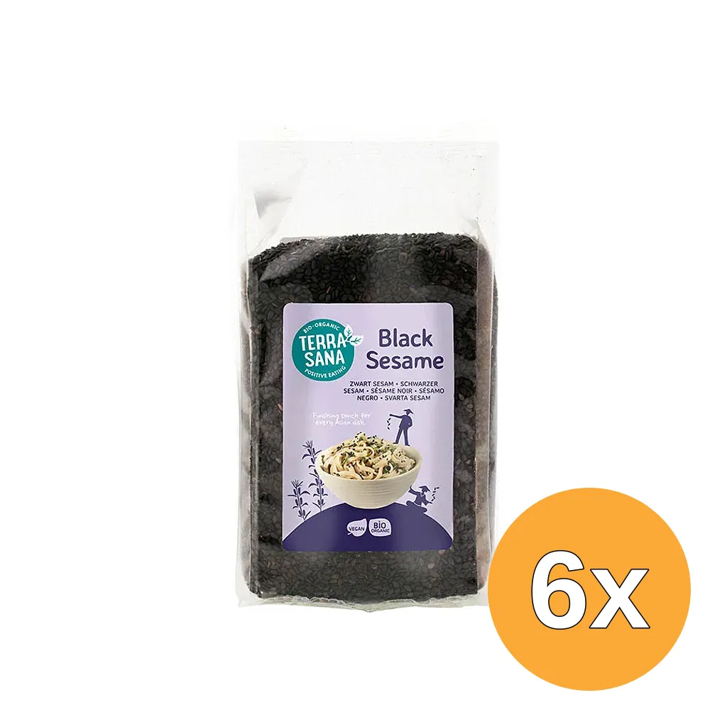 6x Terrasana Sesamzaad Zwart Ongepeld Bio (175 gr)