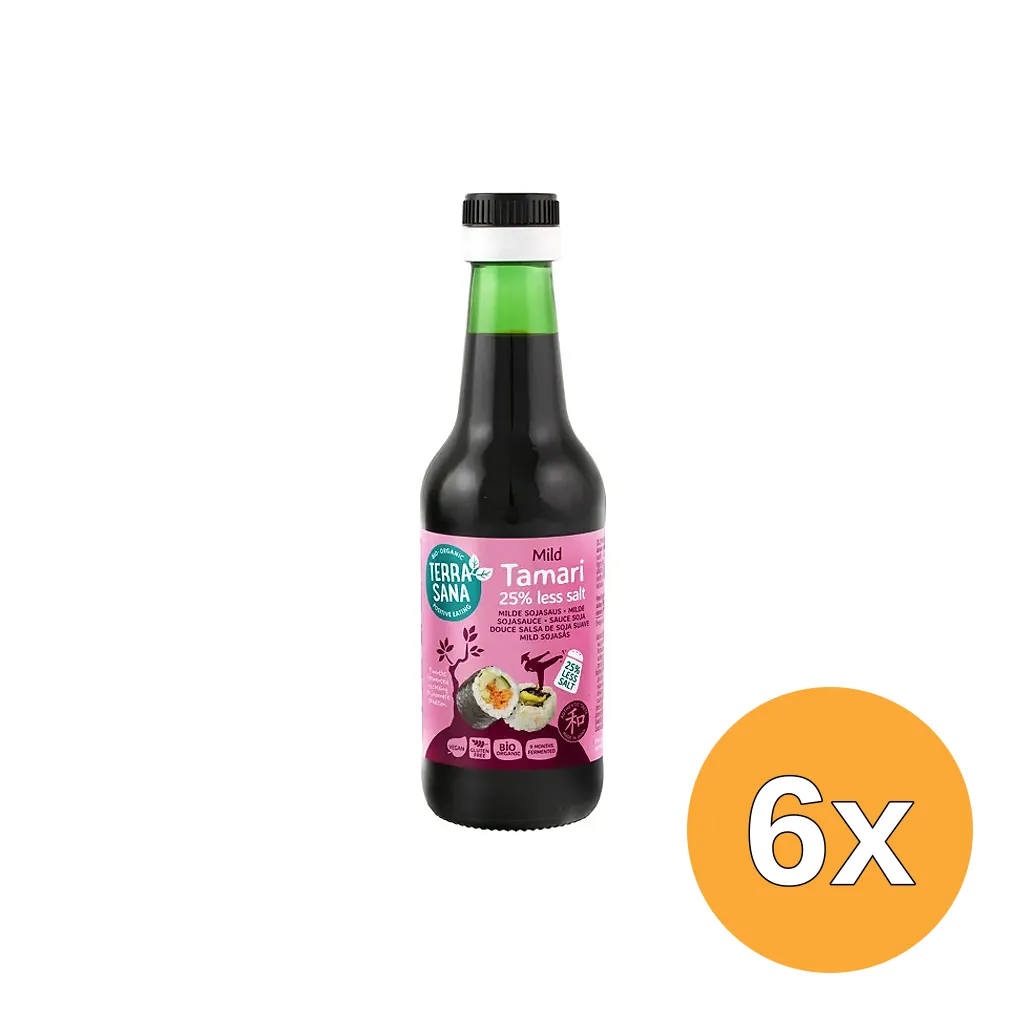 6x Terrasana Tamari -25% Minder Zout (250 ml)