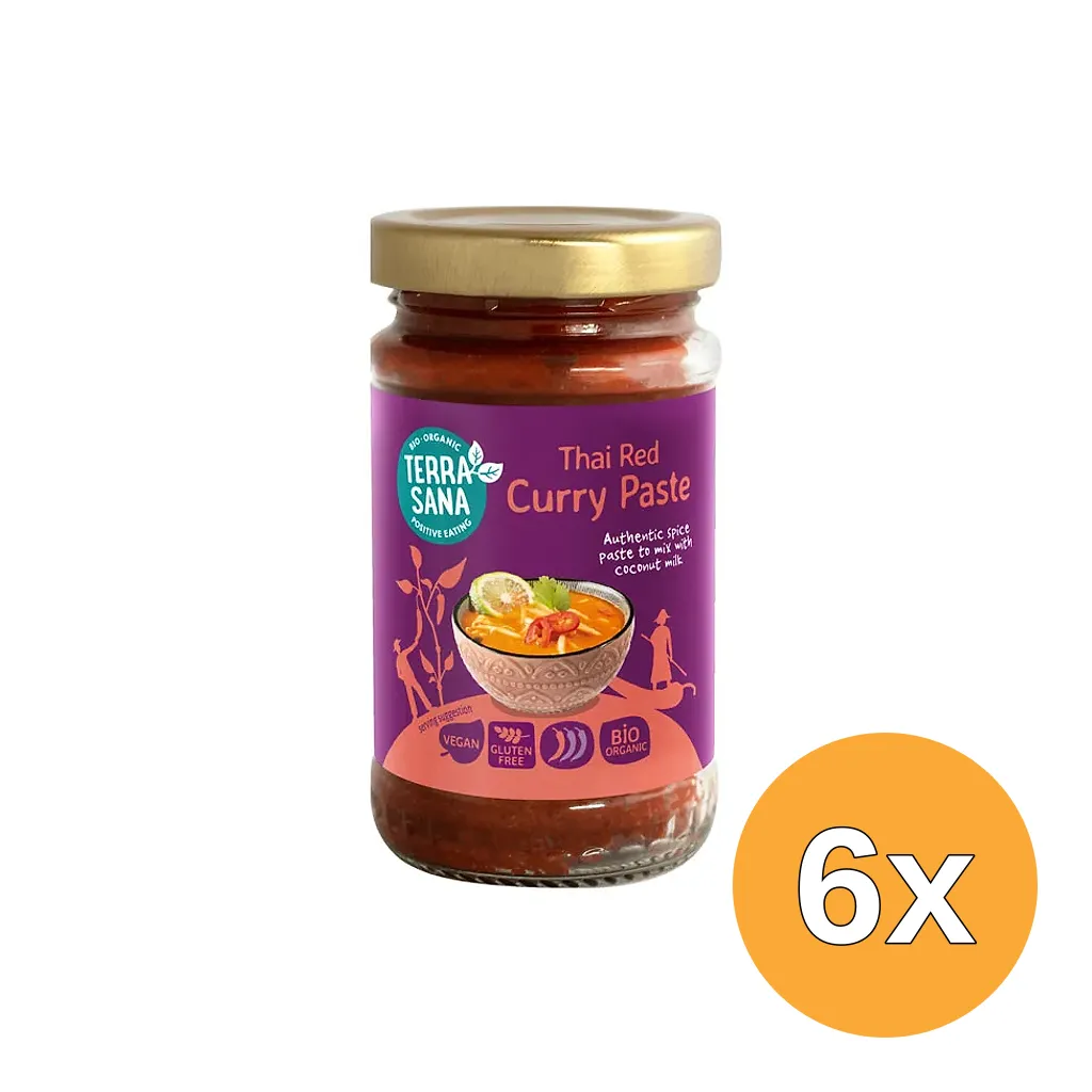 6x Terrasana Thaise Rode Currypasta Bio (120 gr)