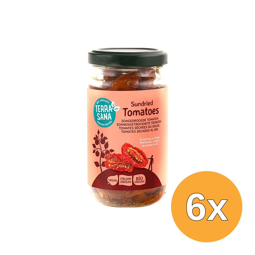 6x Terrasana Tomaten Zongedroogd In Olijfolie Bio (180 gr)