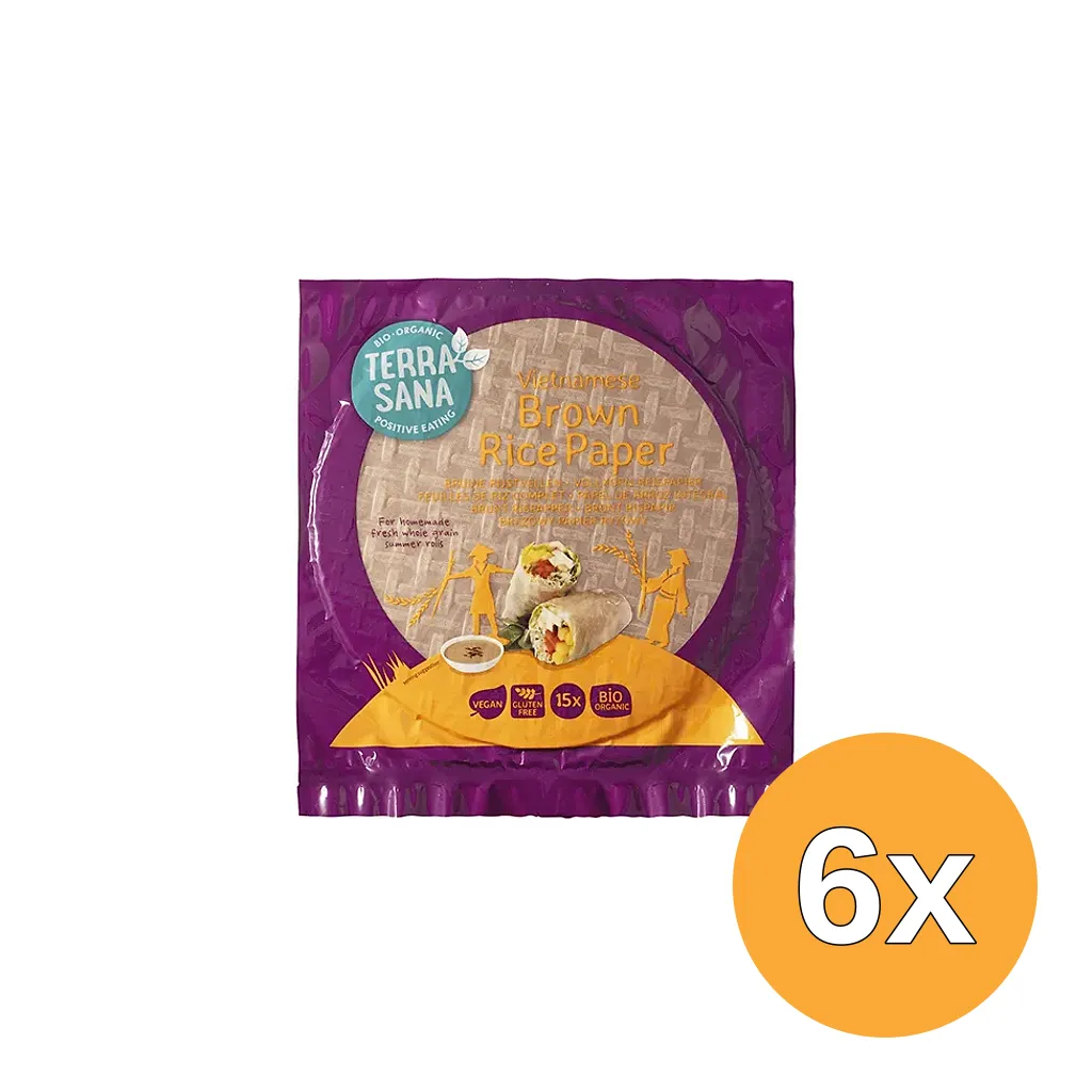 6x Terrasana Vietnamese Bruine Rijstpapier (150 gr)