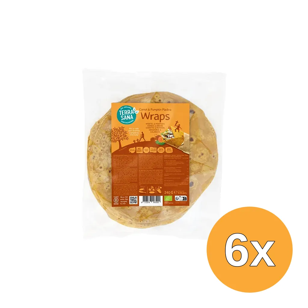 6x Terrasanagroentewrap Wortel/Pompoen (240 gr)