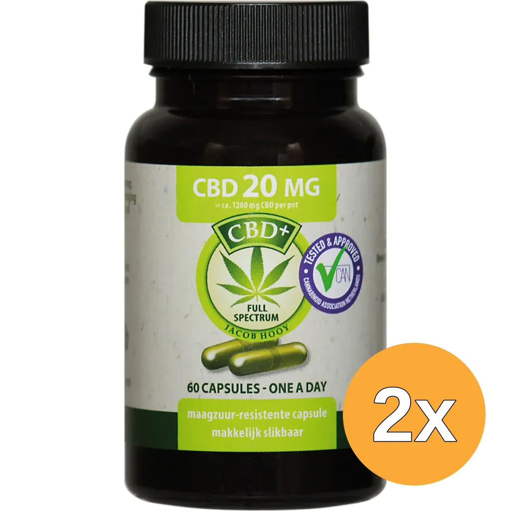 2x Jacob Hooy CBD 20mg (60 stuks)