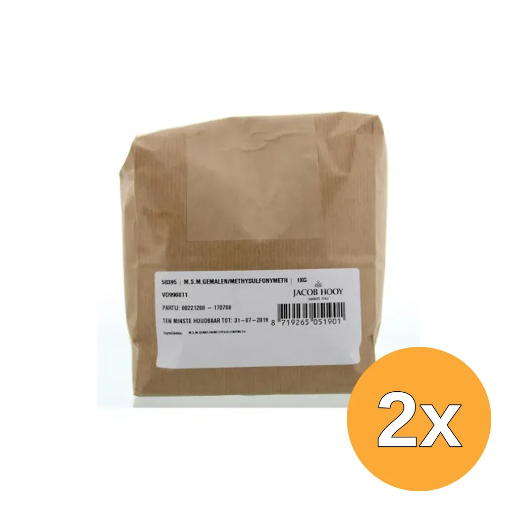 2x Jacob Hooy Msm Gemalen Methylsulfonylmethaan (1000 gr)