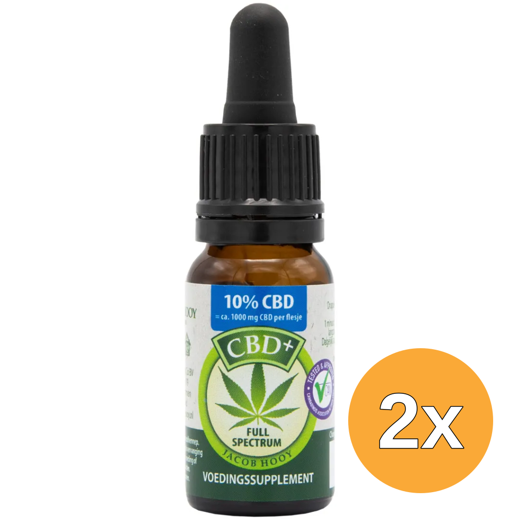 2x Jacob Hooy CBD Olie 10% (10 ml)