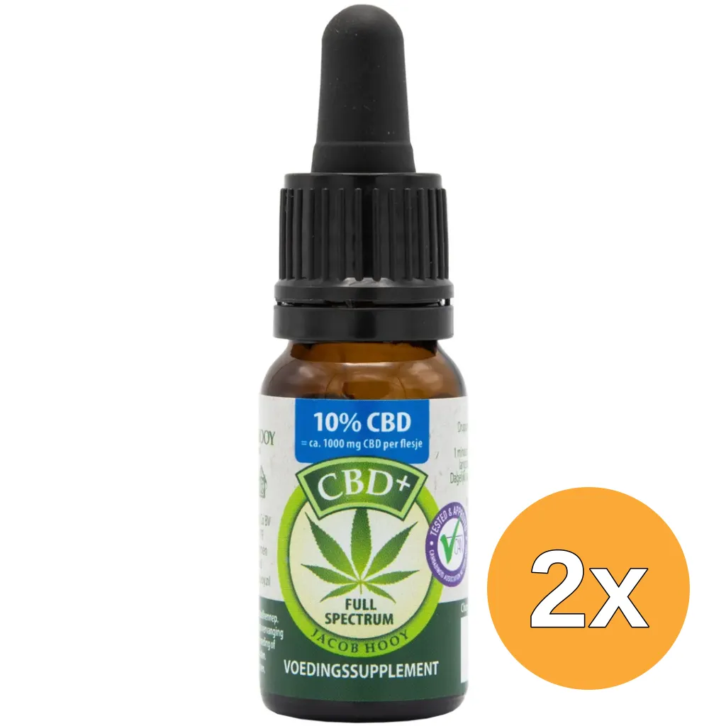 2x Jacob Hooy CBD Olie 10% (10 ml)