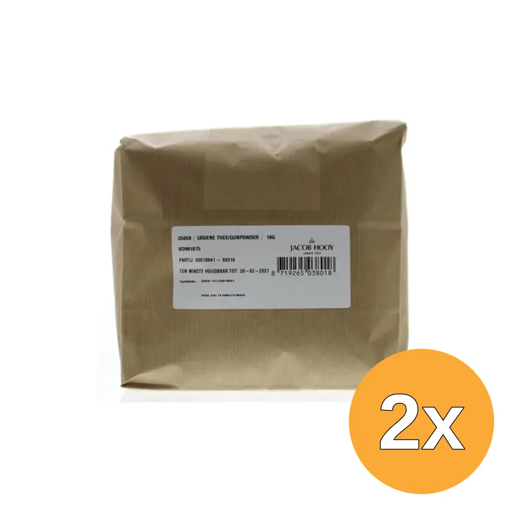 2x Jacob Hooy Groene thee/gunpowder (1000 gr)